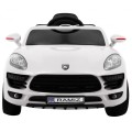 Autko Turbo-S na baterii pro děti bílá + dálkové ovládání + pomalý start + kola EVA + rádio MP3