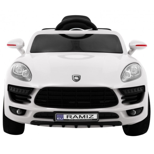 Autko Turbo-S na baterii pro děti bílá + dálkové ovládání + pomalý start + kola EVA + rádio MP3
