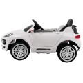 Autko Turbo-S na baterii pro děti bílá + dálkové ovládání + pomalý start + kola EVA + rádio MP3