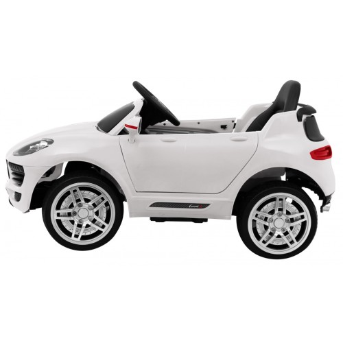 Autko Turbo-S na baterii pro děti bílá + dálkové ovládání + pomalý start + kola EVA + rádio MP3