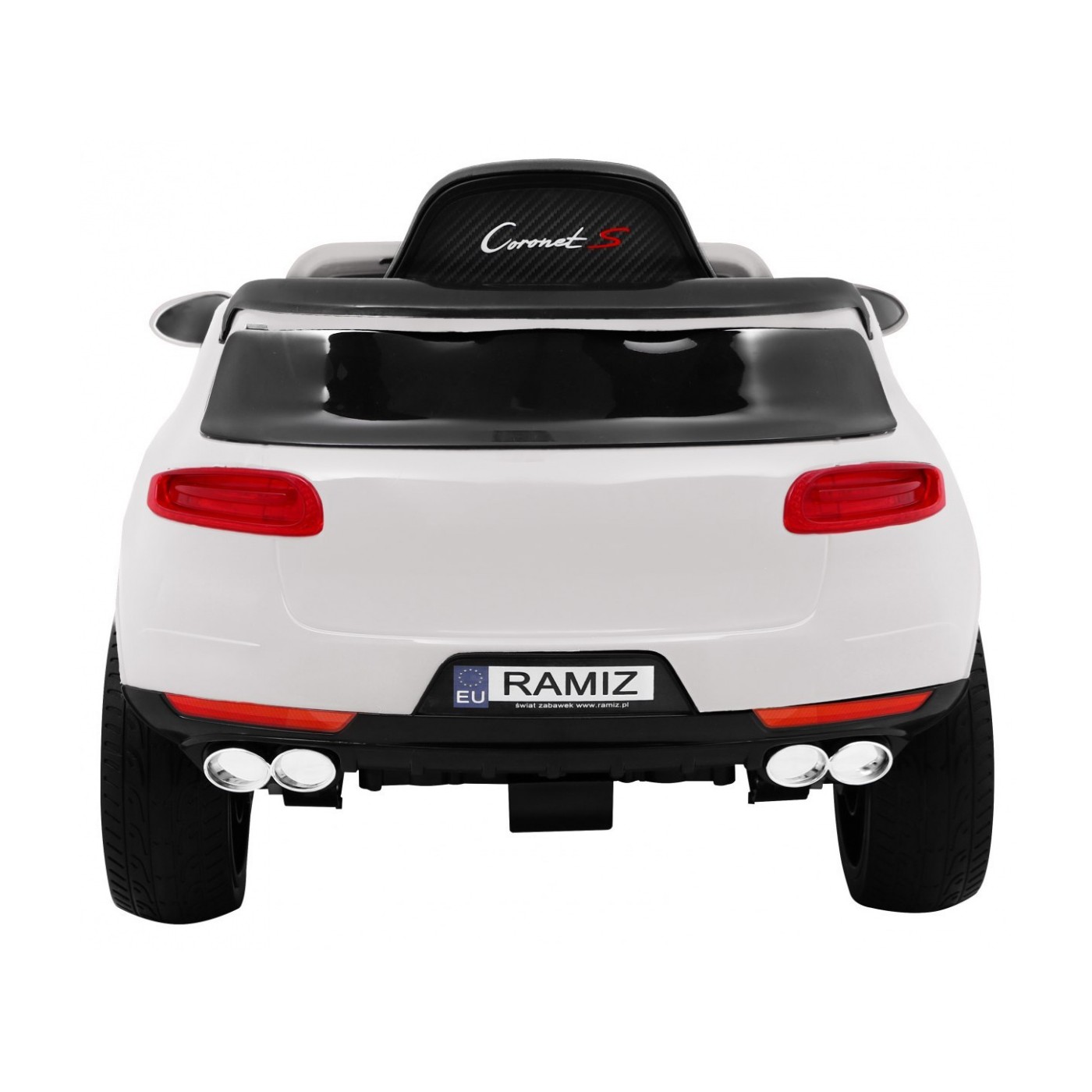Autko Turbo-S na baterii pro děti bílá + dálkové ovládání + pomalý start + kola EVA + rádio MP3