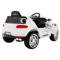 Autko Turbo-S na baterii pro děti bílá + dálkové ovládání + pomalý start + kola EVA + rádio MP3