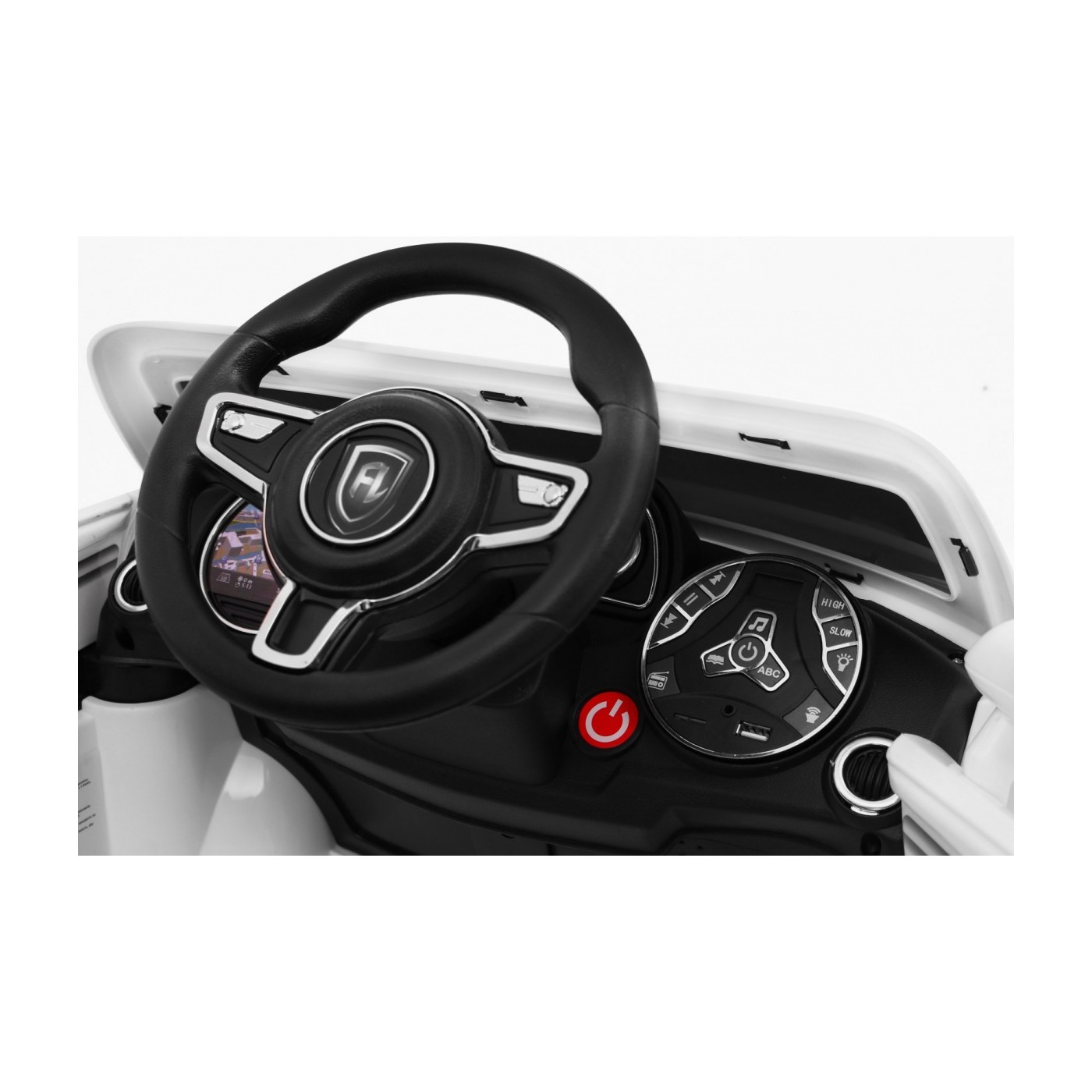 Autko Turbo-S na baterii pro děti bílá + dálkové ovládání + pomalý start + kola EVA + rádio MP3