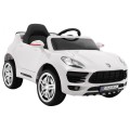 Autko Turbo-S na baterii pro děti bílá + dálkové ovládání + pomalý start + kola EVA + rádio MP3