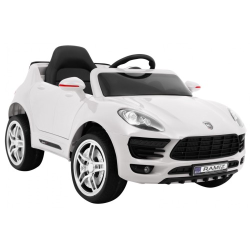 Autko Turbo-S na baterii pro děti bílá + dálkové ovládání + pomalý start + kola EVA + rádio MP3