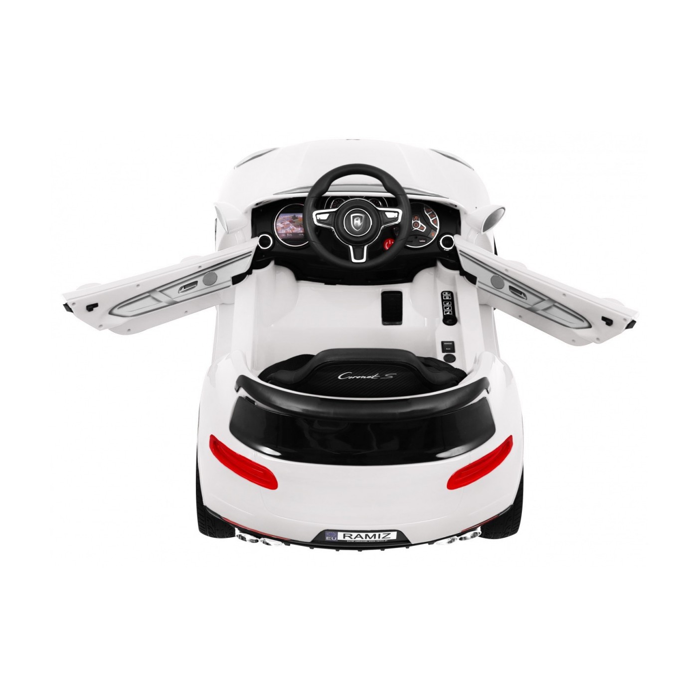 Autko Turbo-S na baterii pro děti bílá + dálkové ovládání + pomalý start + kola EVA + rádio MP3