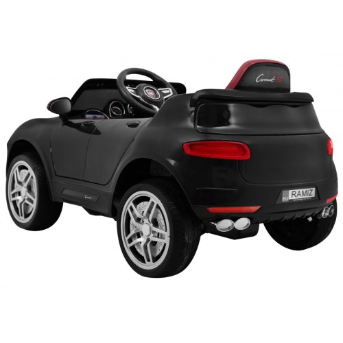 Autko Turbo-S na baterii pro děti černá + dálkové ovládání + pomalý start + kola EVA + rádio MP3
