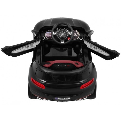 Autko Turbo-S na baterii pro děti černá + dálkové ovládání + pomalý start + kola EVA + rádio MP3