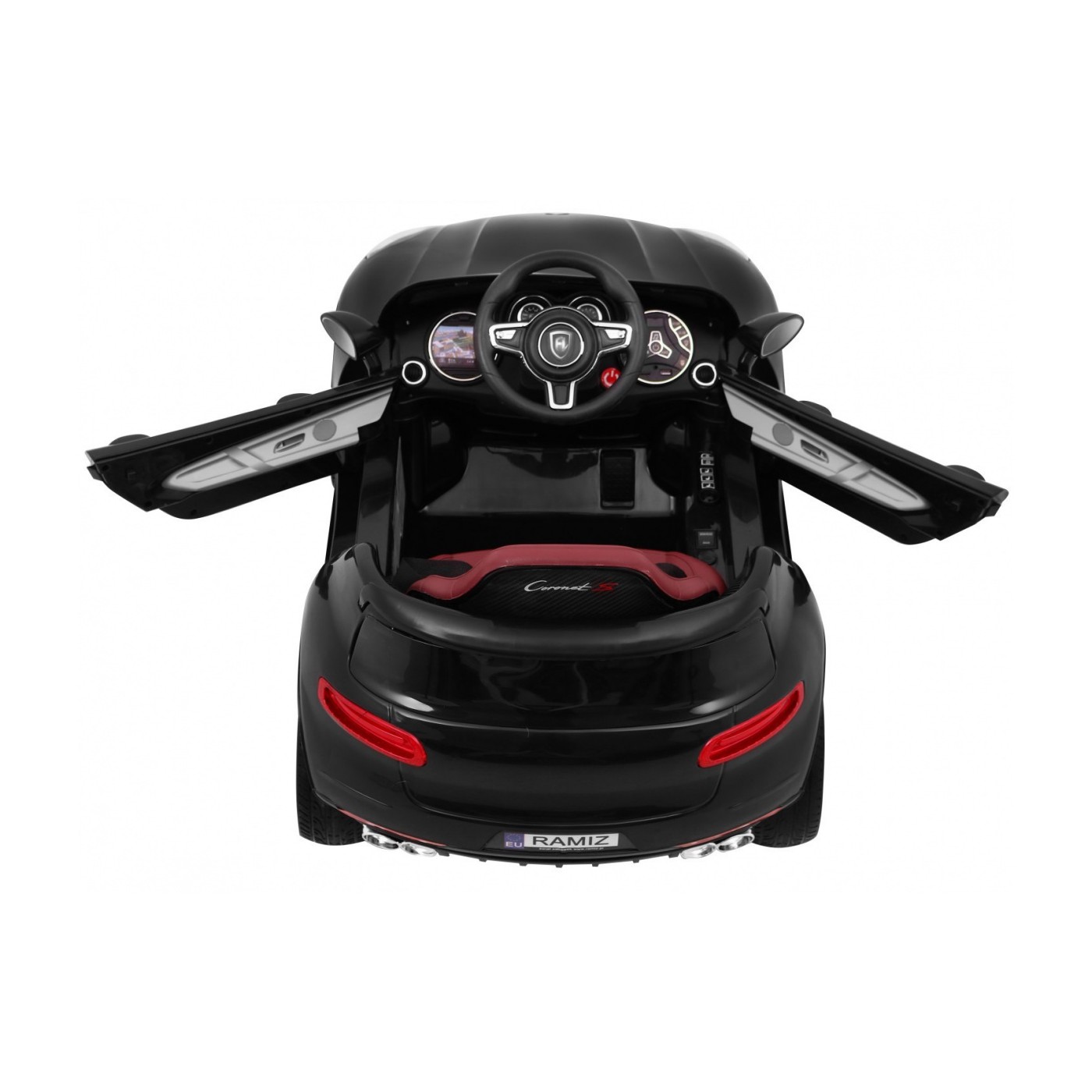 Autko Turbo-S na baterii pro děti černá + dálkové ovládání + pomalý start + kola EVA + rádio MP3