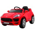 Autko Turbo-S na baterii pro děti červená + dálkový + pomalý start + kola EVA + rádio MP3