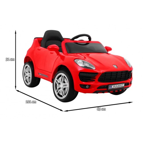 Autko Turbo-S na baterii pro děti červená + dálkový + pomalý start + kola EVA + rádio MP3
