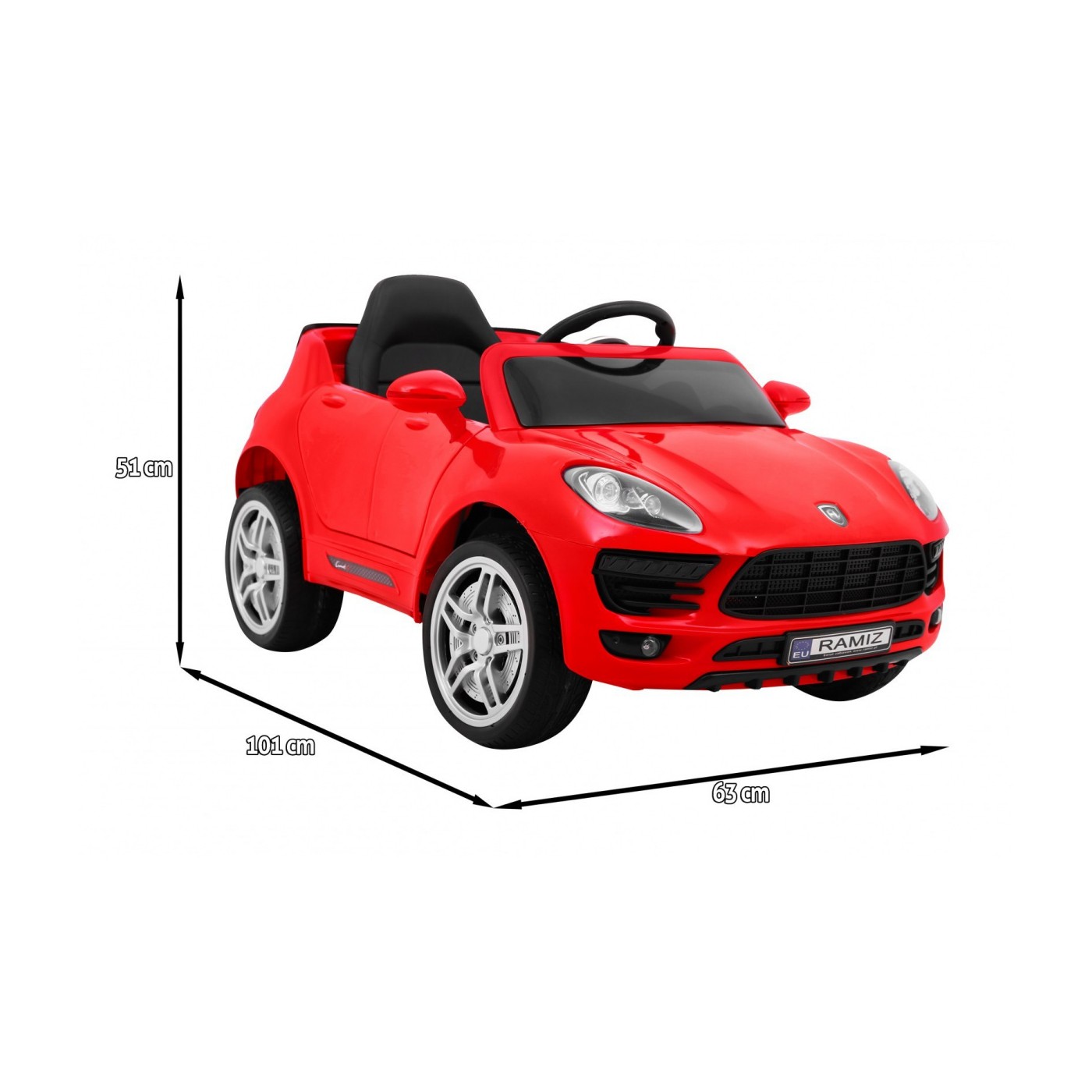 Autko Turbo-S na baterii pro děti červená + dálkový + pomalý start + kola EVA + rádio MP3