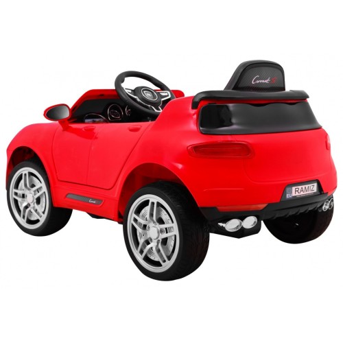 Autko Turbo-S na baterii pro děti červená + dálkový + pomalý start + kola EVA + rádio MP3
