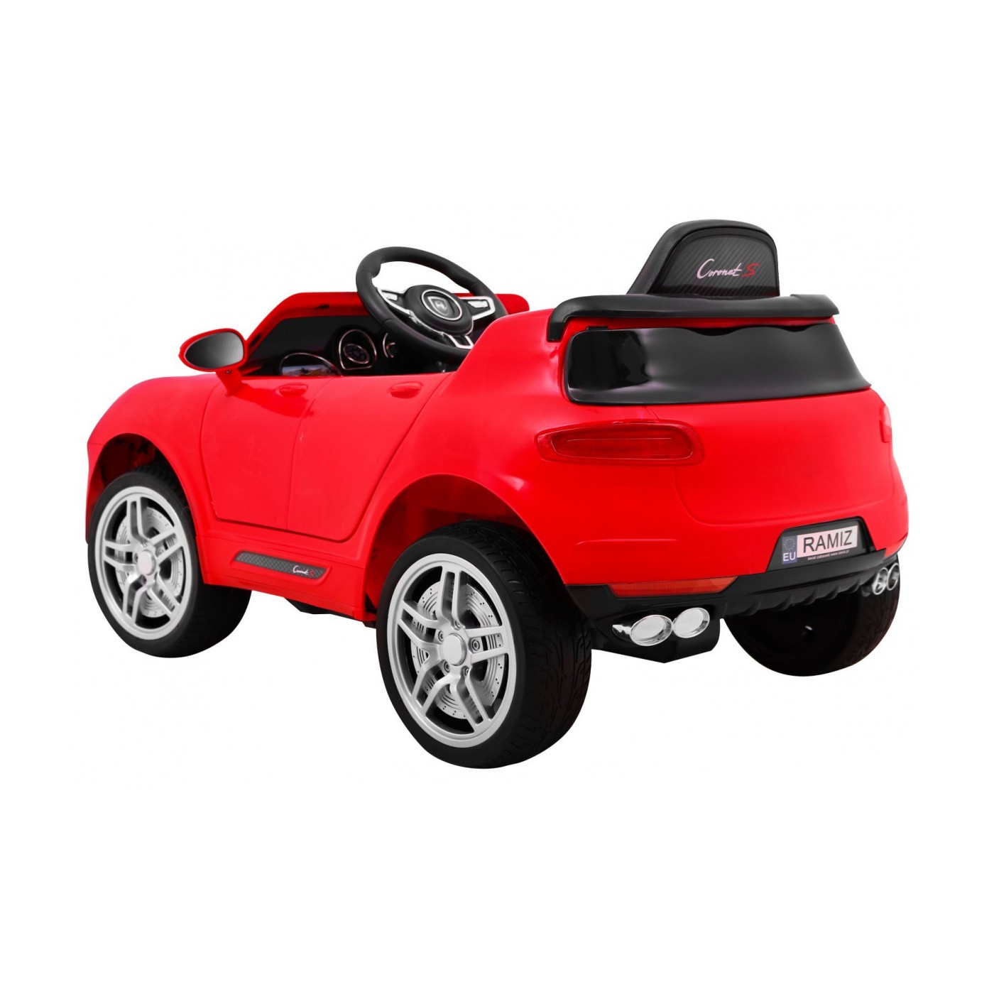 Autko Turbo-S na baterii pro děti červená + dálkový + pomalý start + kola EVA + rádio MP3