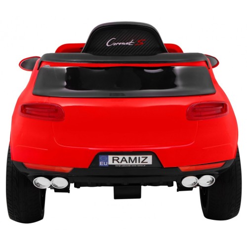 Autko Turbo-S na baterii pro děti červená + dálkový + pomalý start + kola EVA + rádio MP3