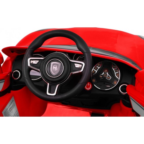 Autko Turbo-S na baterii pro děti červená + dálkový + pomalý start + kola EVA + rádio MP3