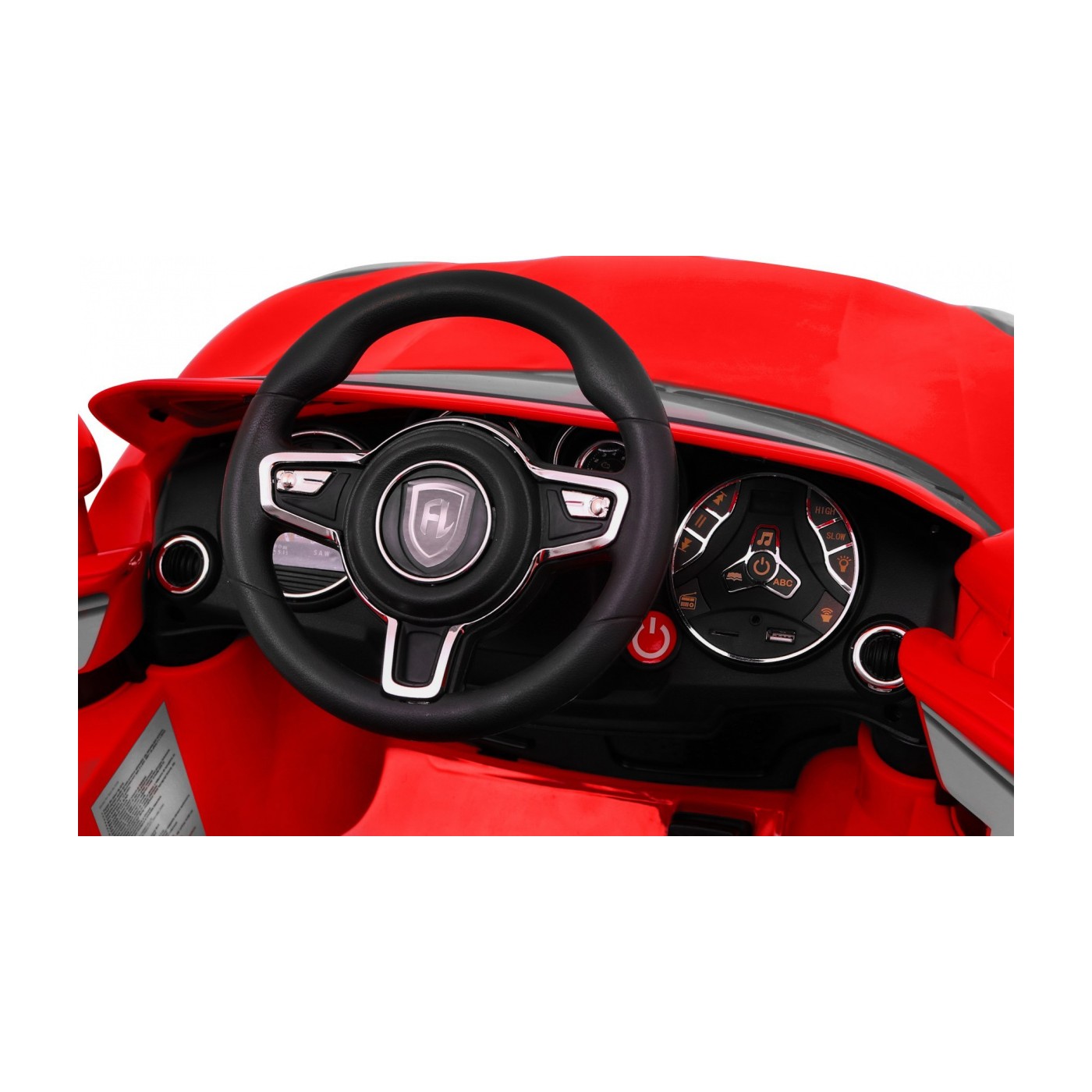 Autko Turbo-S na baterii pro děti červená + dálkový + pomalý start + kola EVA + rádio MP3