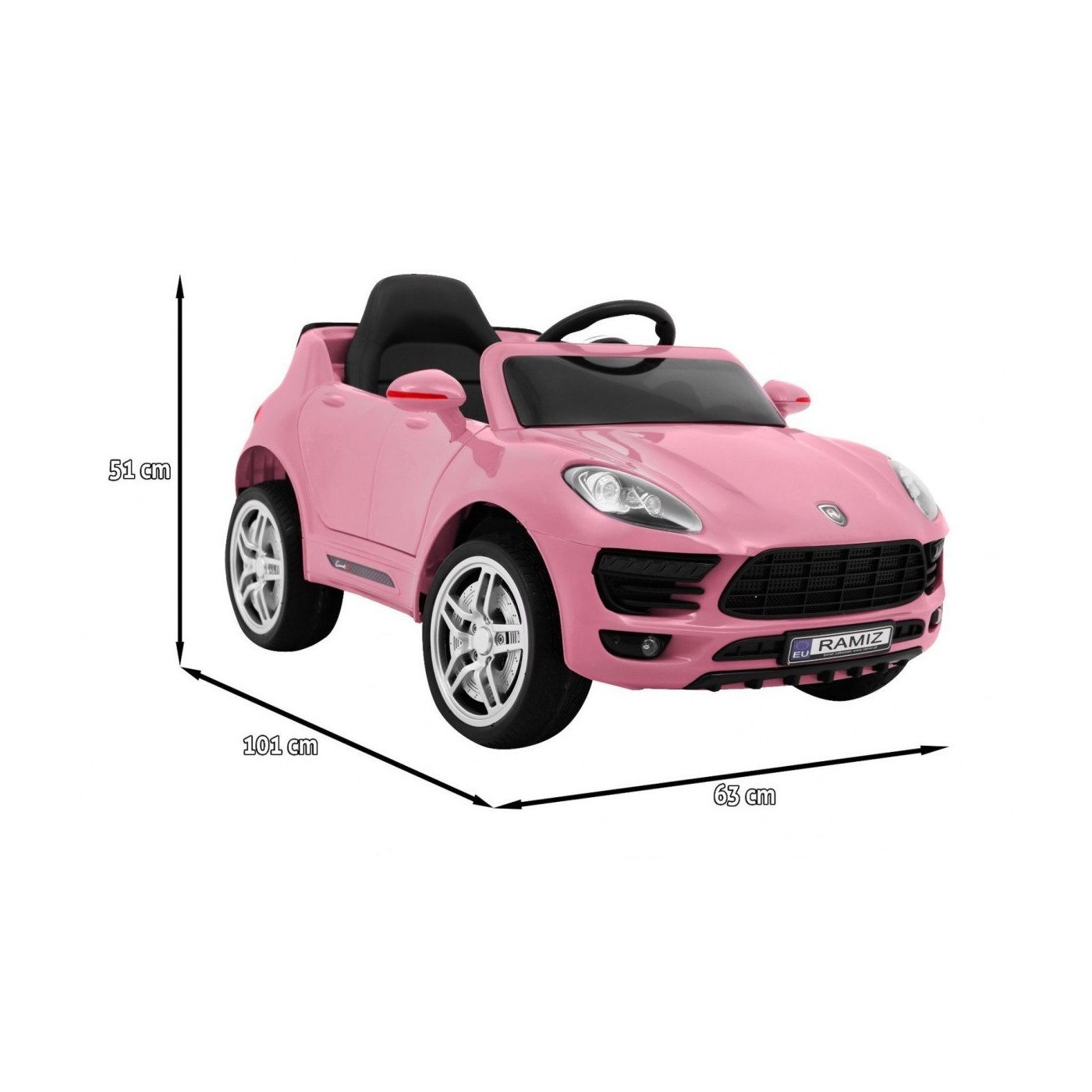 Auto Turbo-S na baterii pro děti Růžová + Dálkový + Pomalý Start + Kola EVA + Rádio MP3