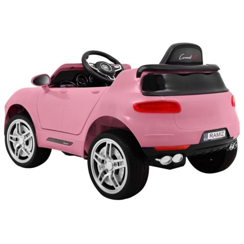 Auto Turbo-S na baterii pro děti Růžová + Dálkový + Pomalý Start + Kola EVA + Rádio MP3
