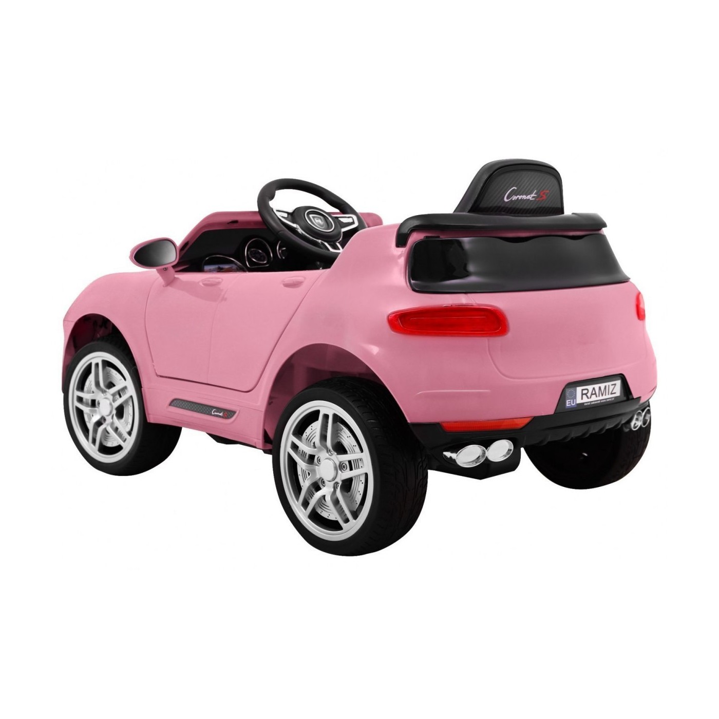 Auto Turbo-S na baterii pro děti Růžová + Dálkový + Pomalý Start + Kola EVA + Rádio MP3