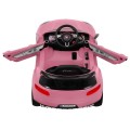 Auto Turbo-S na baterii pro děti Růžová + Dálkový + Pomalý Start + Kola EVA + Rádio MP3