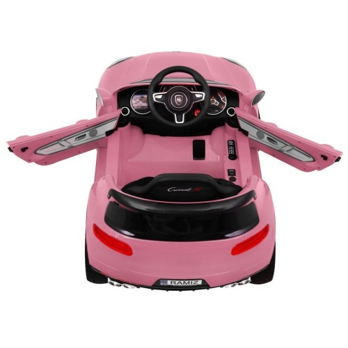 Auto Turbo-S na baterii pro děti Růžová + Dálkový + Pomalý Start + Kola EVA + Rádio MP3