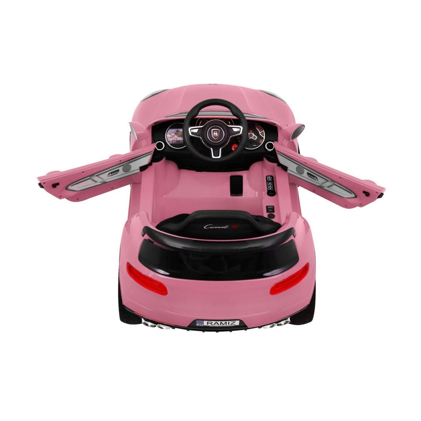 Auto Turbo-S na baterii pro děti Růžová + Dálkový + Pomalý Start + Kola EVA + Rádio MP3