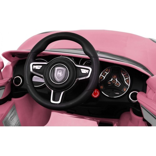 Auto Turbo-S na baterii pro děti Růžová + Dálkový + Pomalý Start + Kola EVA + Rádio MP3