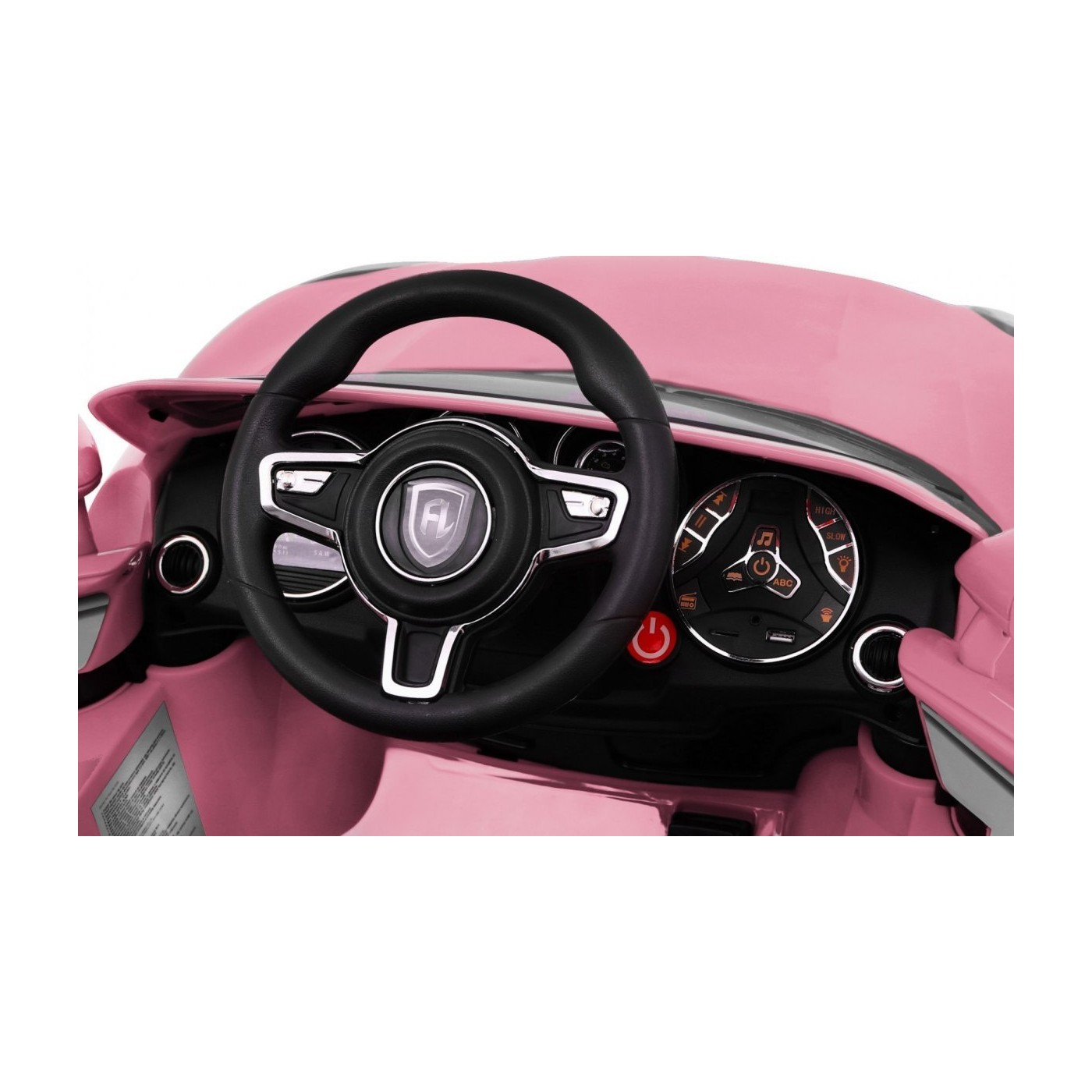 Auto Turbo-S na baterii pro děti Růžová + Dálkový + Pomalý Start + Kola EVA + Rádio MP3