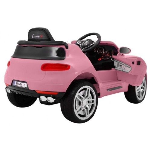 Auto Turbo-S na baterii pro děti Růžová + Dálkový + Pomalý Start + Kola EVA + Rádio MP3