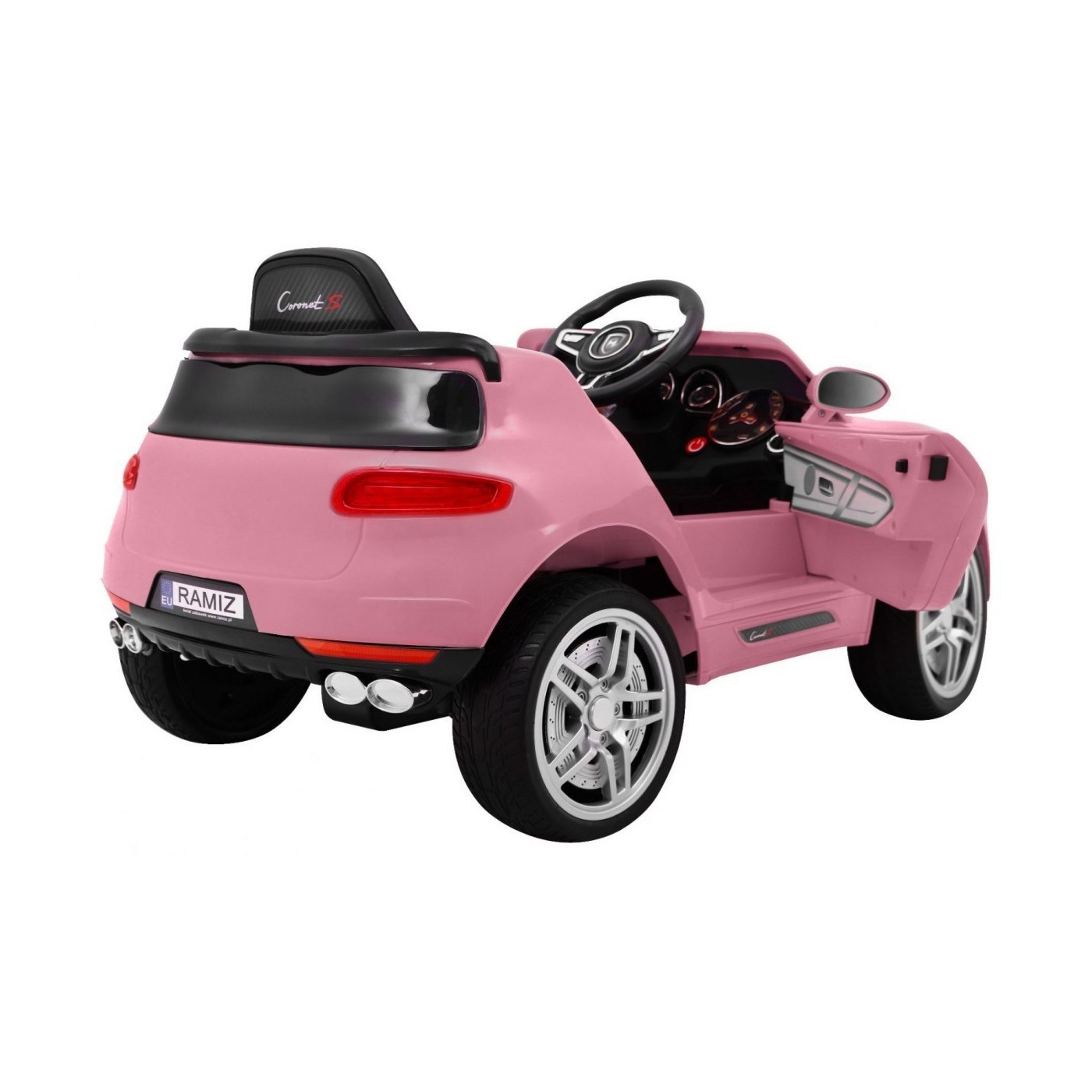 Auto Turbo-S na baterii pro děti Růžová + Dálkový + Pomalý Start + Kola EVA + Rádio MP3