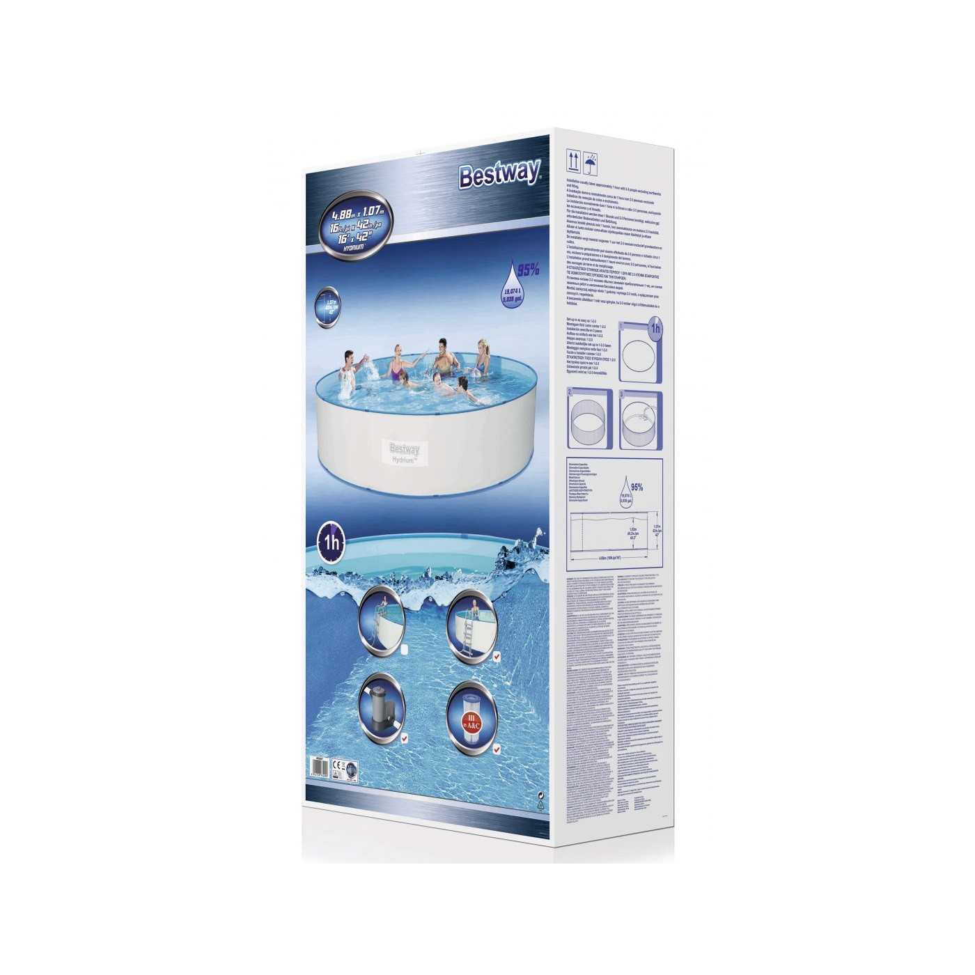 Panelový bazén 15ft 460x90 cm HYDRIUM 4v1 BESTWAY