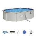 Panelový bazén HYDRIUM 500x360x120 oválný 16x12FT BESTWAY 8v1 + pískové čerpadlo
