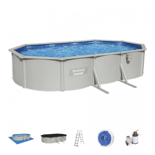 Panelový bazén HYDRIUM 610x360x120 oválný 20x12FT BESTWAY 8v1 + pískové čerpadlo