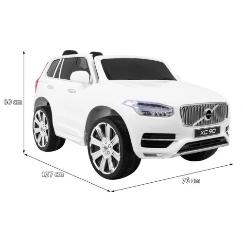 Dětská baterie Volvo XC90 bílá dálkový ovladač kufr EVA pomalý start rádio MP3 LED
