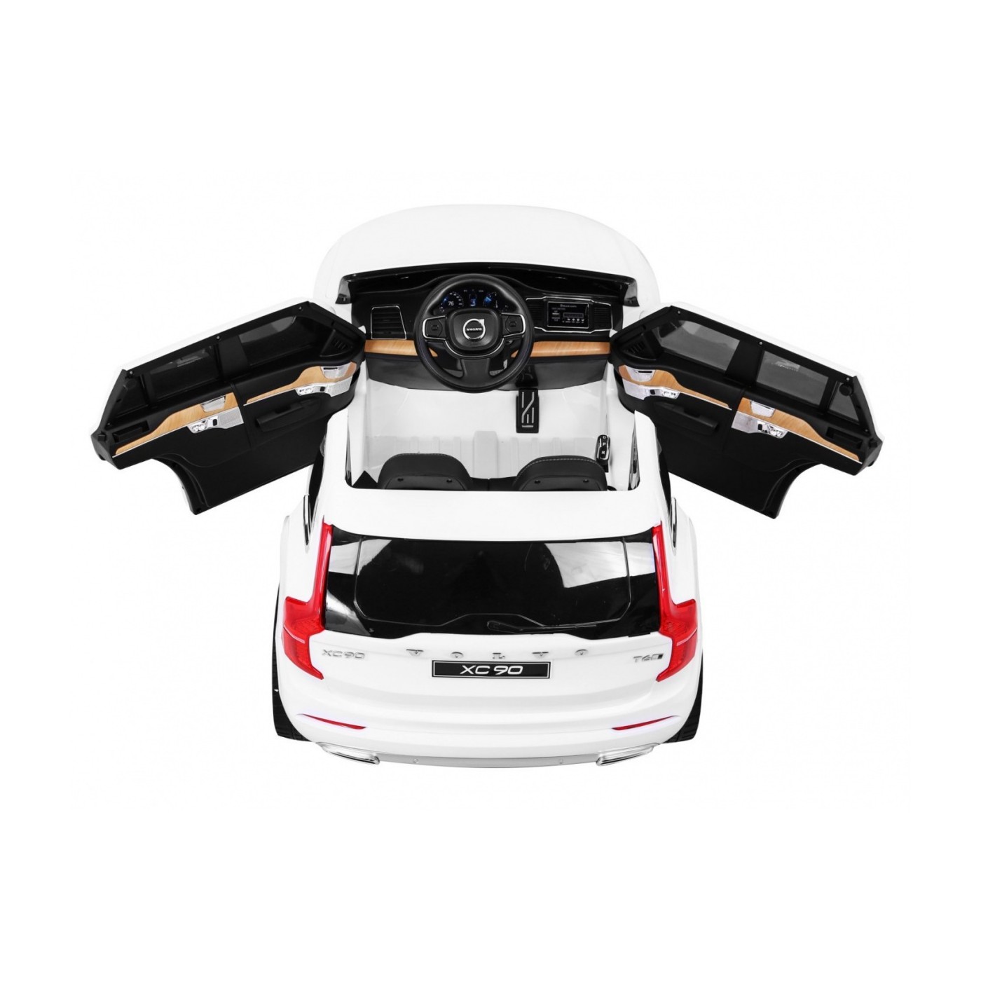 Dětská baterie Volvo XC90 bílá dálkový ovladač kufr EVA pomalý start rádio MP3 LED
