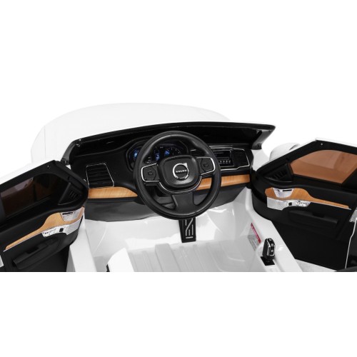 Dětská baterie Volvo XC90 bílá dálkový ovladač kufr EVA pomalý start rádio MP3 LED