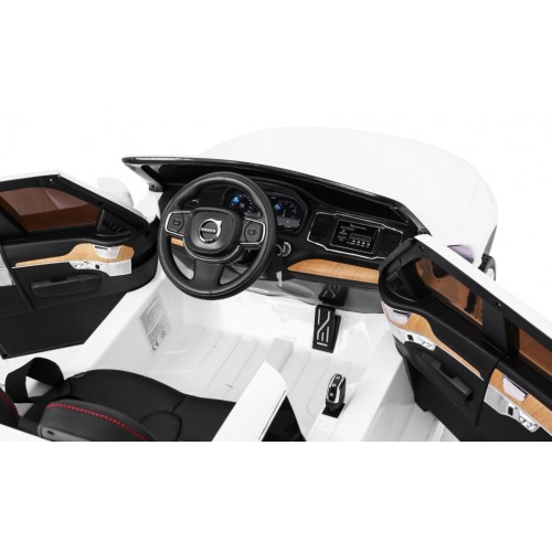 Dětská baterie Volvo XC90 bílá dálkový ovladač kufr EVA pomalý start rádio MP3 LED