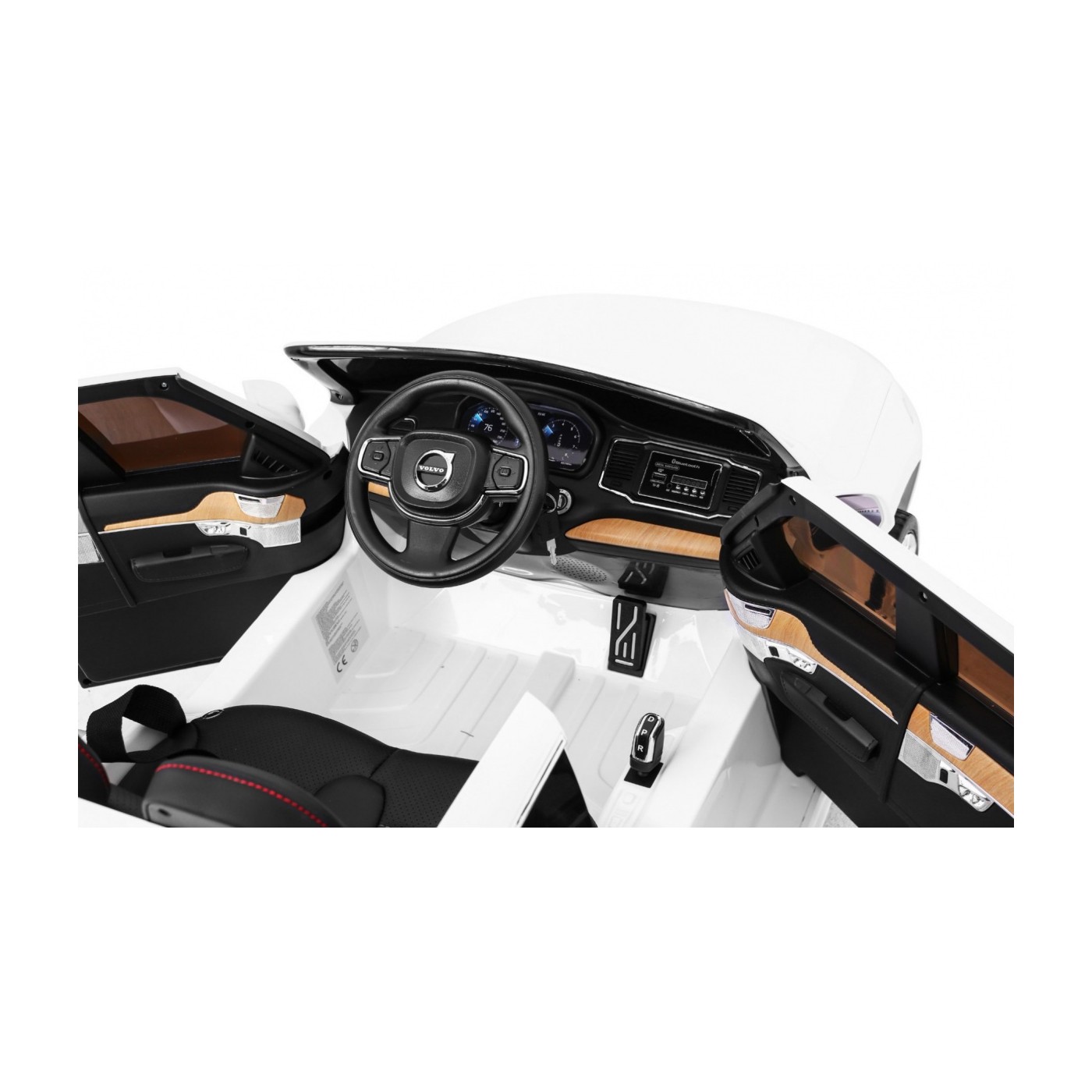 Dětská baterie Volvo XC90 bílá dálkový ovladač kufr EVA pomalý start rádio MP3 LED