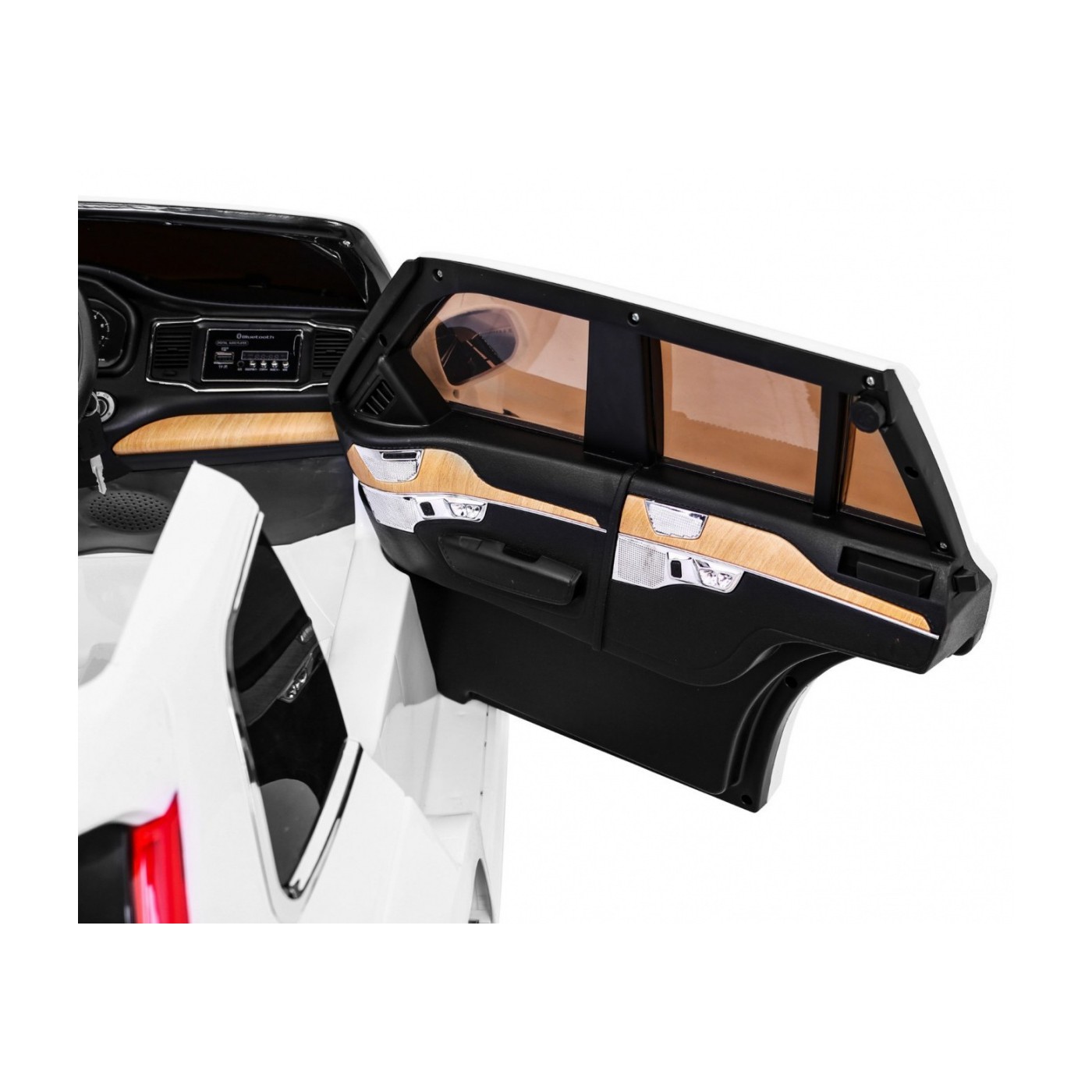 Dětská baterie Volvo XC90 bílá dálkový ovladač kufr EVA pomalý start rádio MP3 LED