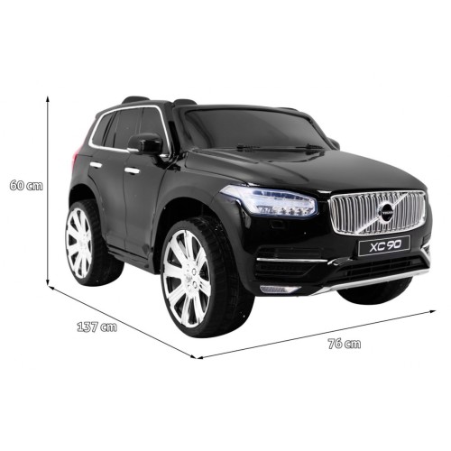 Volvo XC90 Bateriové dětské černé dálkové ovládání kufr EVA pomalý start rádio MP3 LED