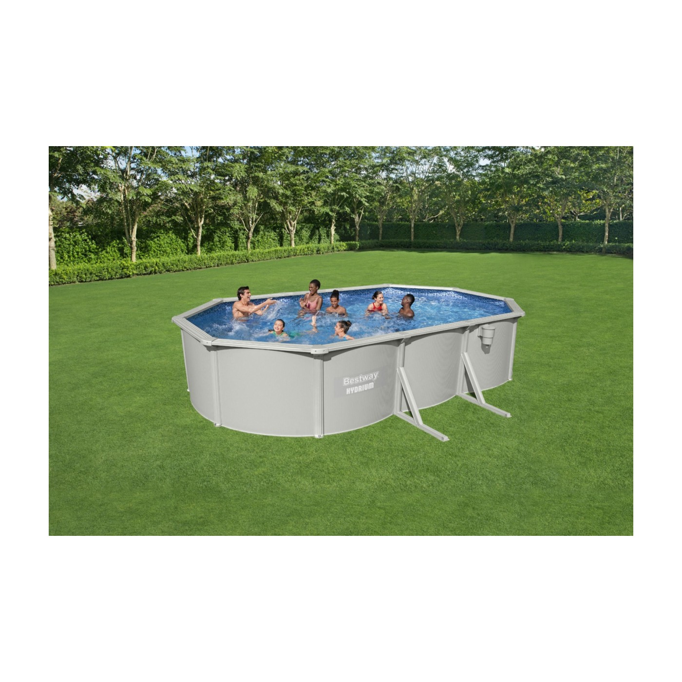 Panelový bazén HYDRIUM 610x360x120 oválný 20x12FT BESTWAY 8v1 + pískové čerpadlo