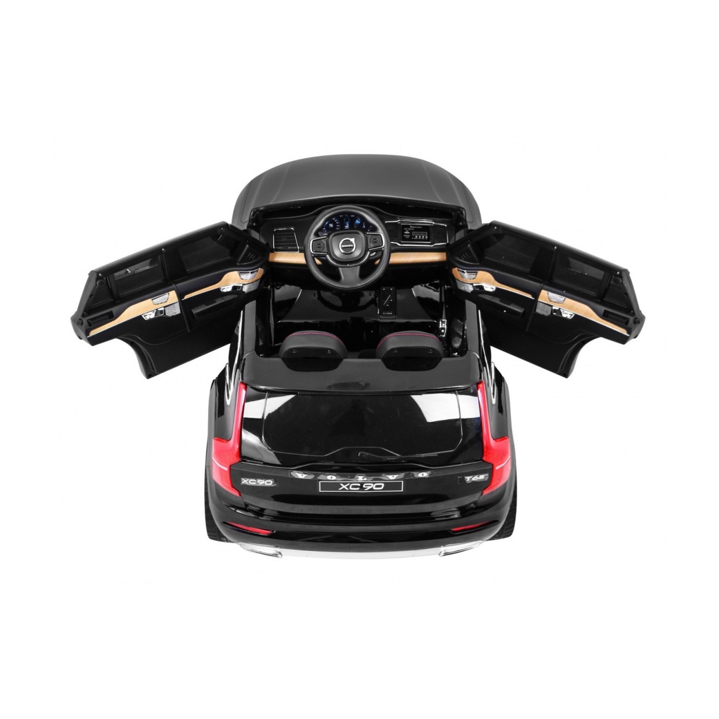 Volvo XC90 Bateriové dětské černé dálkové ovládání kufr EVA pomalý start rádio MP3 LED
