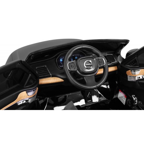 Volvo XC90 Bateriové dětské černé dálkové ovládání kufr EVA pomalý start rádio MP3 LED