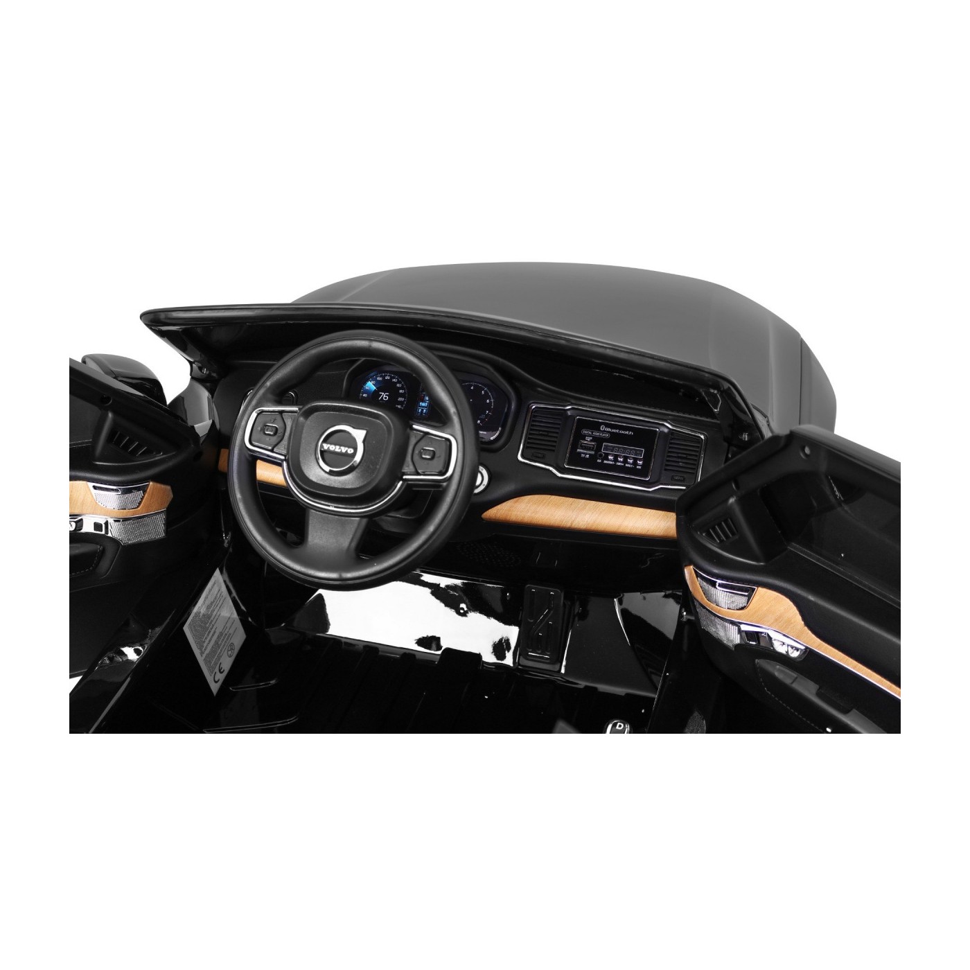 Volvo XC90 Bateriové dětské černé dálkové ovládání kufr EVA pomalý start rádio MP3 LED