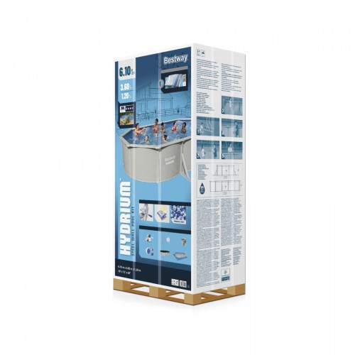 Panelový bazén HYDRIUM 610x360x120 oválný 20x12FT BESTWAY 8v1 + pískové čerpadlo
