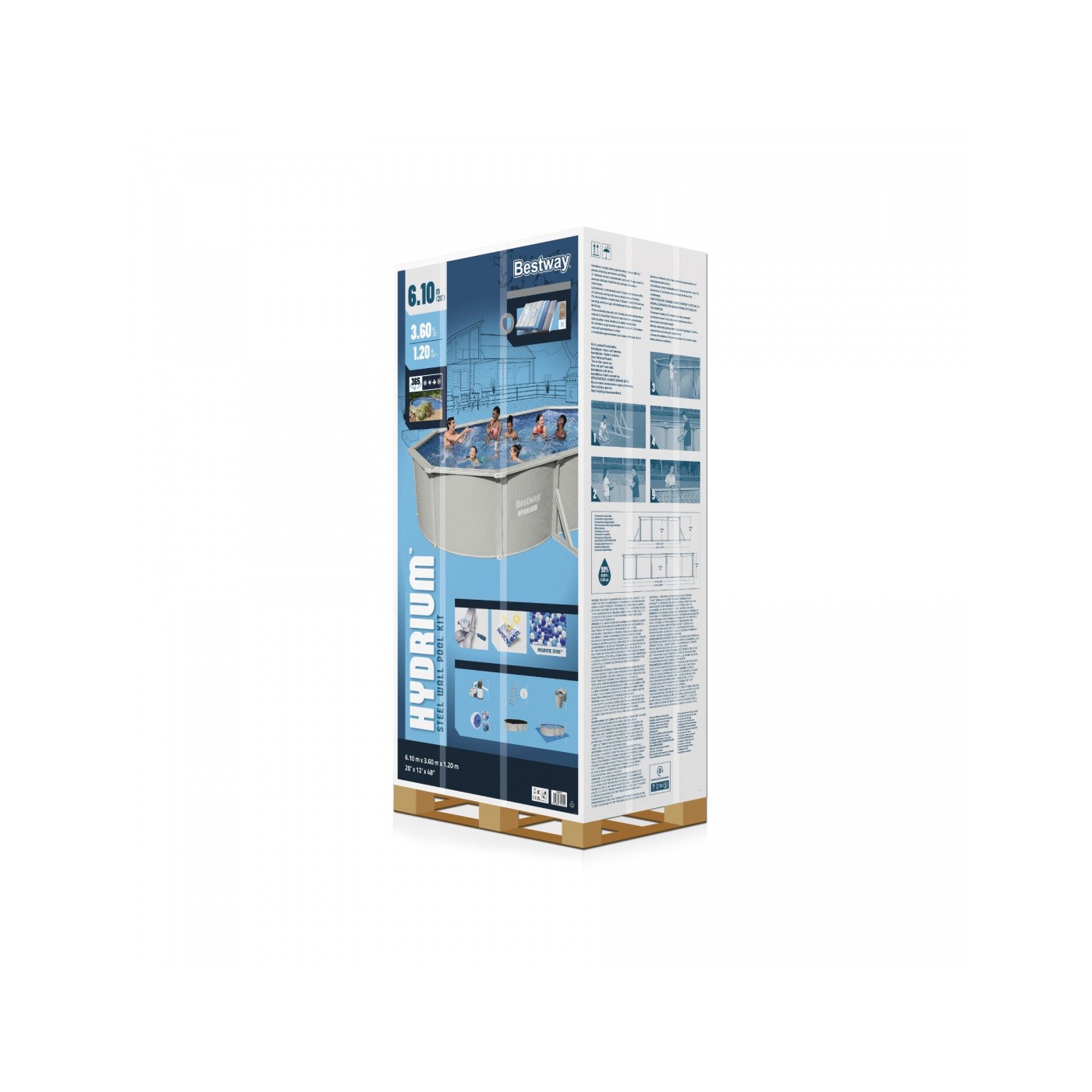 Panelový bazén HYDRIUM 610x360x120 oválný 20x12FT BESTWAY 8v1 + pískové čerpadlo