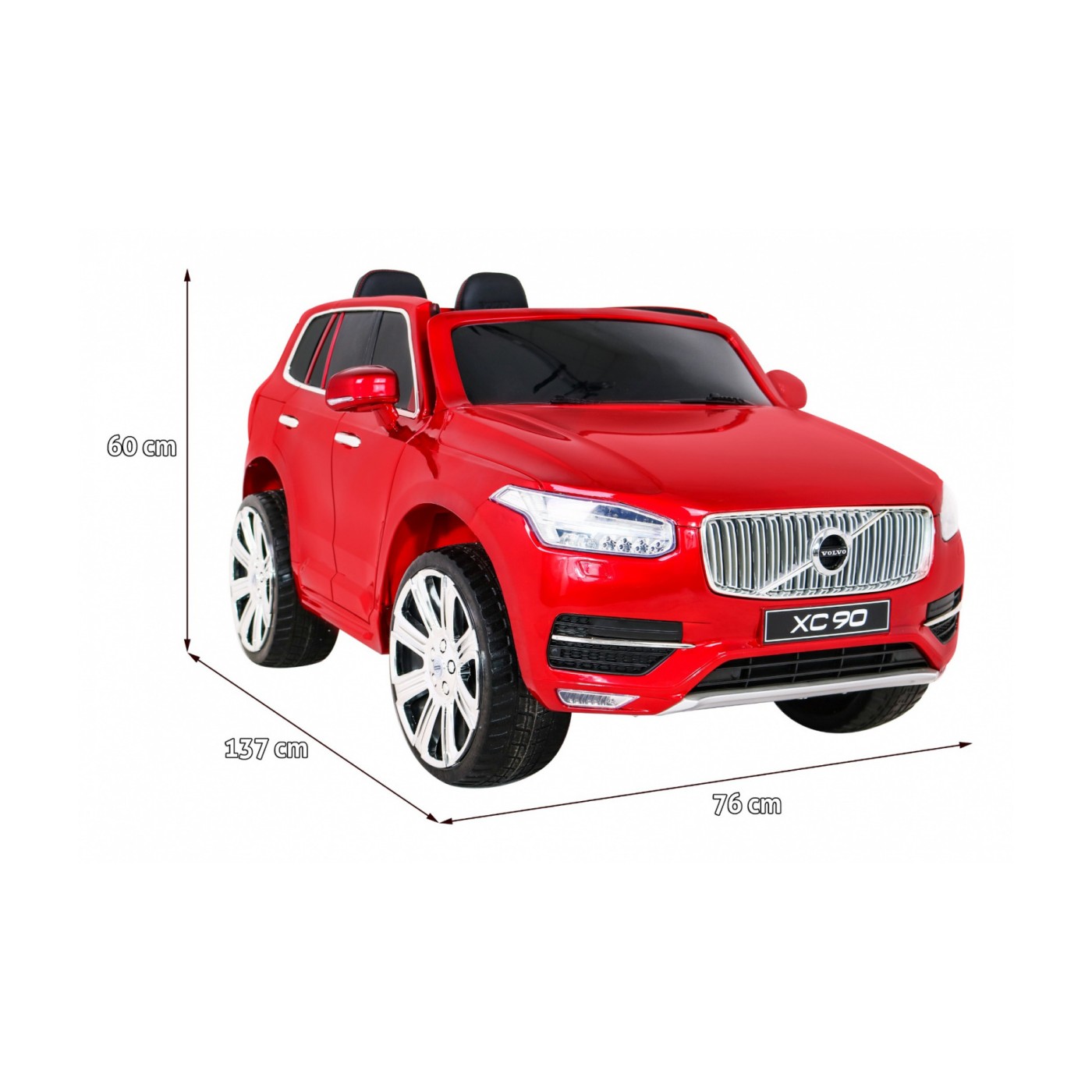 Volvo XC90 Bateriový dětský lak červený dálkový kufr EVA pomalý start rádio MP3 LED