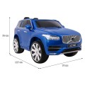 Volvo XC90 Bateriový dětský lak modrý dálkový kufr EVA pomalý start rádio MP3 LED