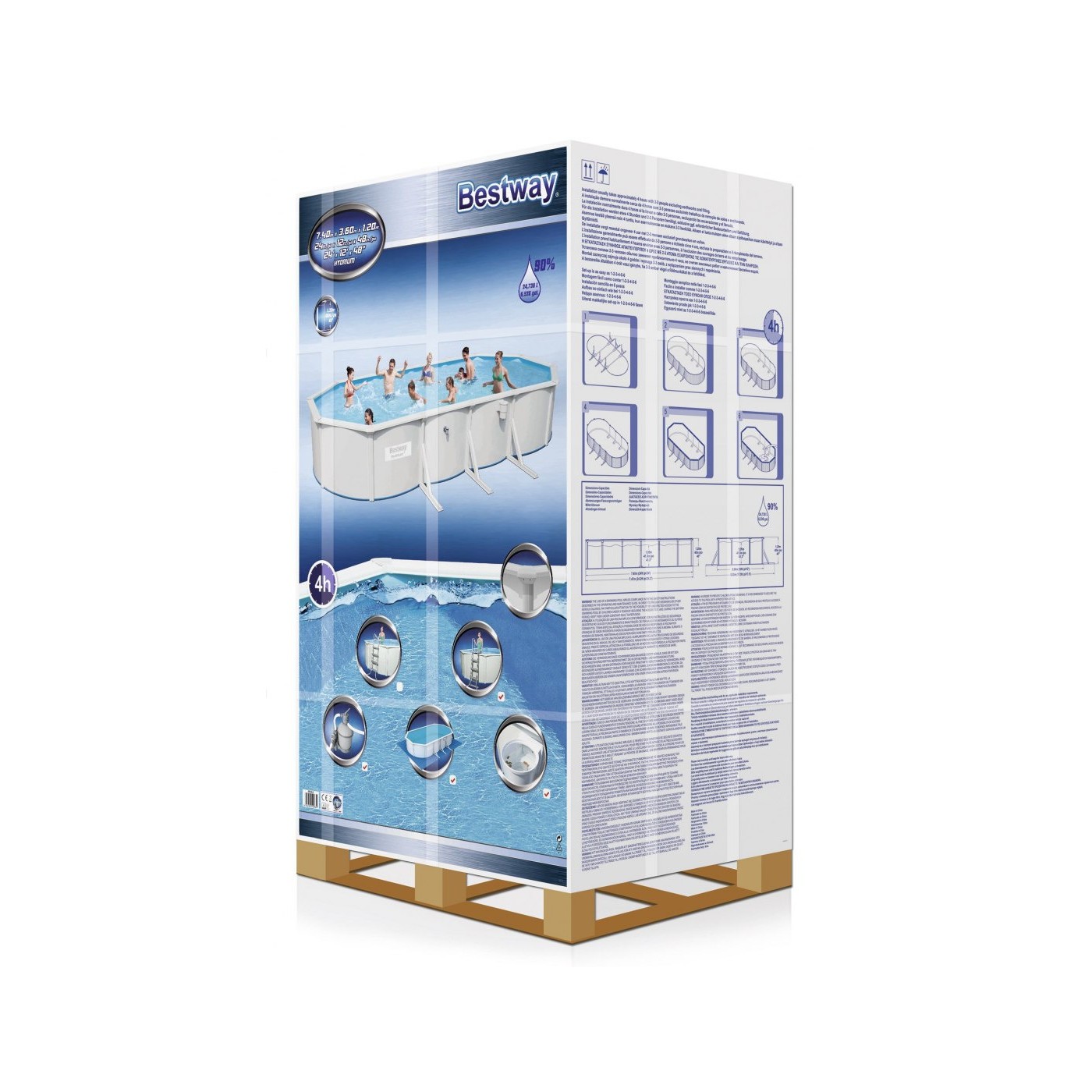 Panelový bazén 24 stop 740x360x120 HYDRIUM 5v1 BESTWAY